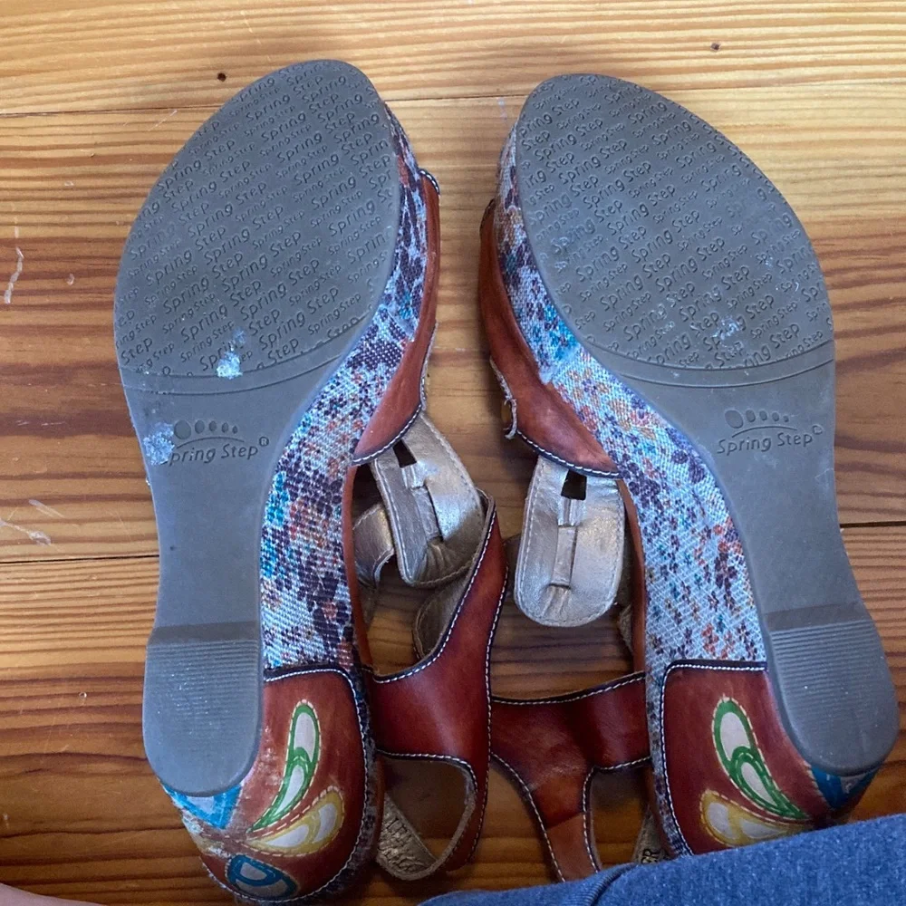 Spring Step Multicolor Leather Sandals - Picture 3 of 5